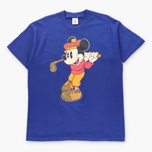 Vintage Golfing DISNEY Mickey Mouse USA Made Blue Single Stitch Tee (XL) ***COCO Vintage Sole Melbourne