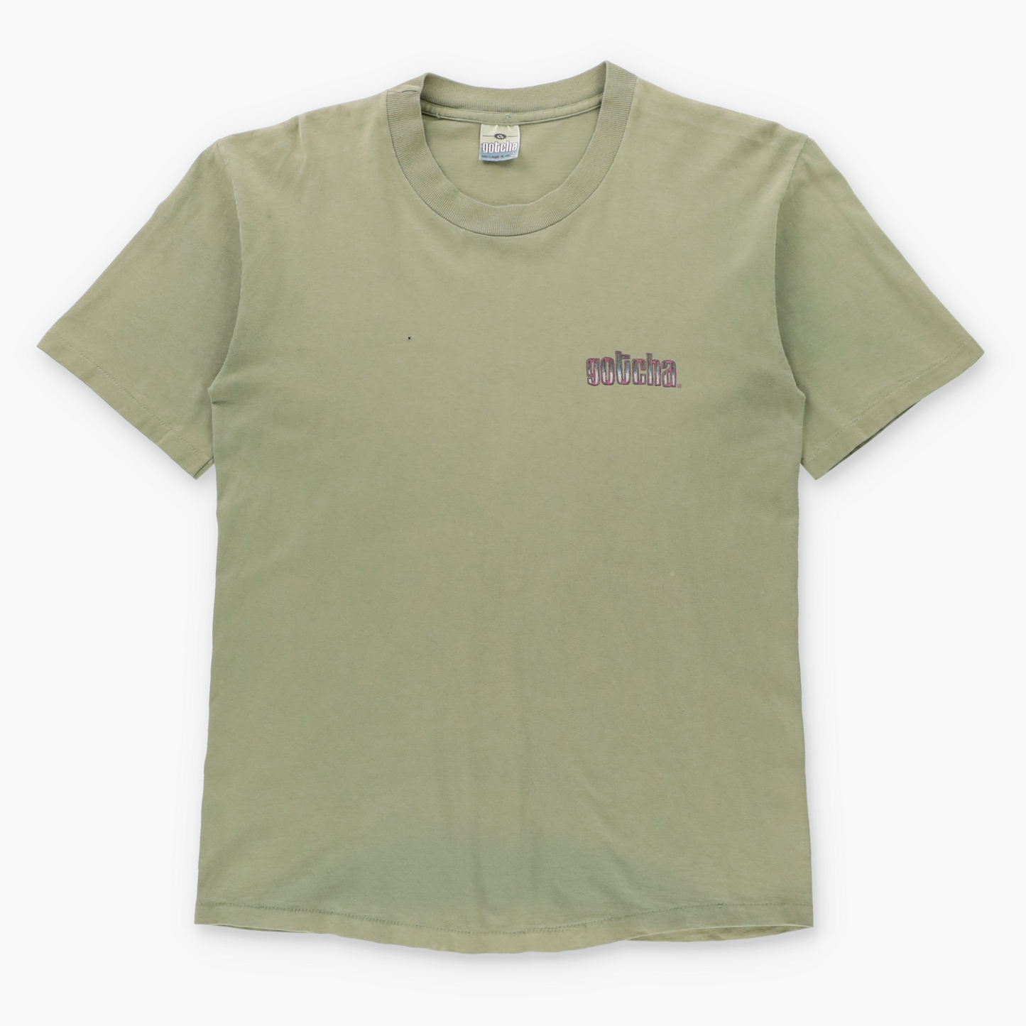 Vintage 90s GOTCHA Single Stitch USA Made Sage Green Surfer Tee (M) Vintage Sole Melbourne
