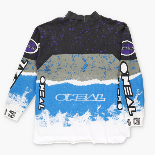 Vintage 1992 O'Neal USA Motocross All Over Print Padded Forearm Long Sleeve T-Shirt (XL-XXL)