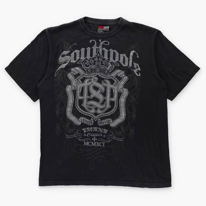 SOUTHPOLE Silver Glitter "Truth & Liberty" Black Y2K Style TShirt (L-XL)