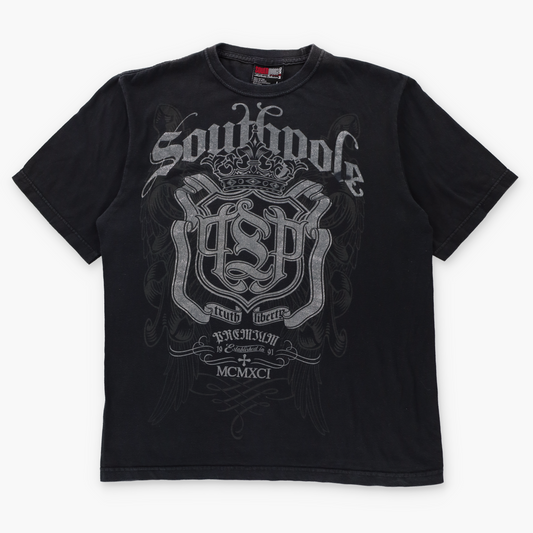 SOUTHPOLE Silver Glitter "Truth & Liberty" Black Y2K Style TShirt (L-XL)