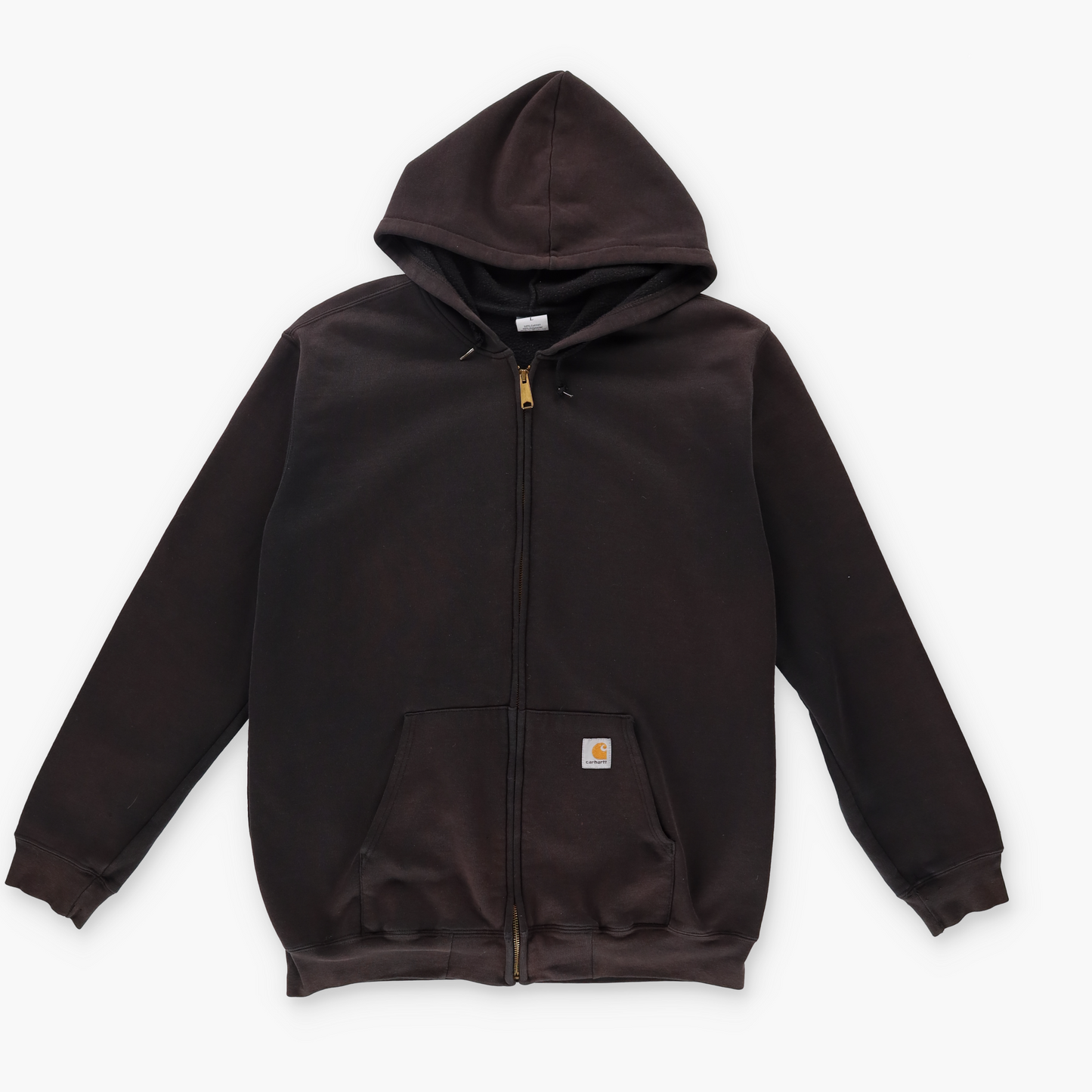 CARHARTT Brown Hooded Zip-Up Sweatshirt (L)