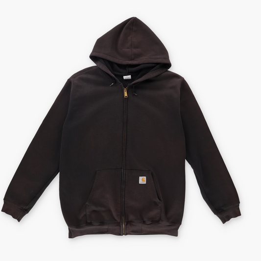 CARHARTT Brown Hooded Zip-Up Sweatshirt (L)