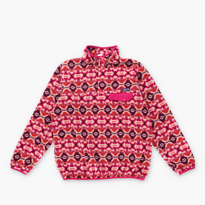 PATAGONIA Synchilla Pink Aztec Pattern 1/4 Snap-T Fleece Sweatshirt (S-M)