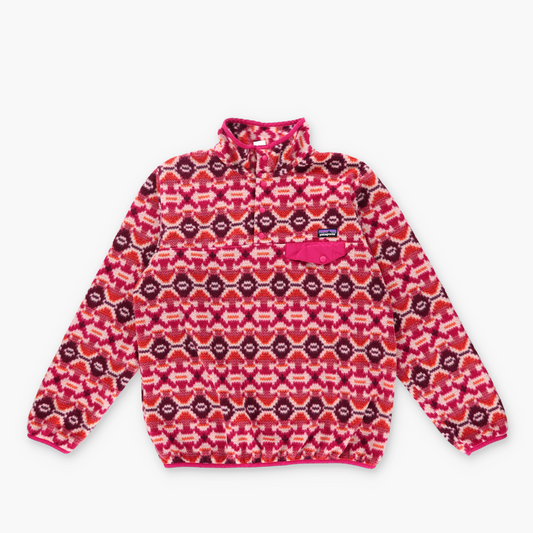 PATAGONIA Synchilla Pink Aztec Pattern 1/4 Snap-T Fleece Sweatshirt (S-M)