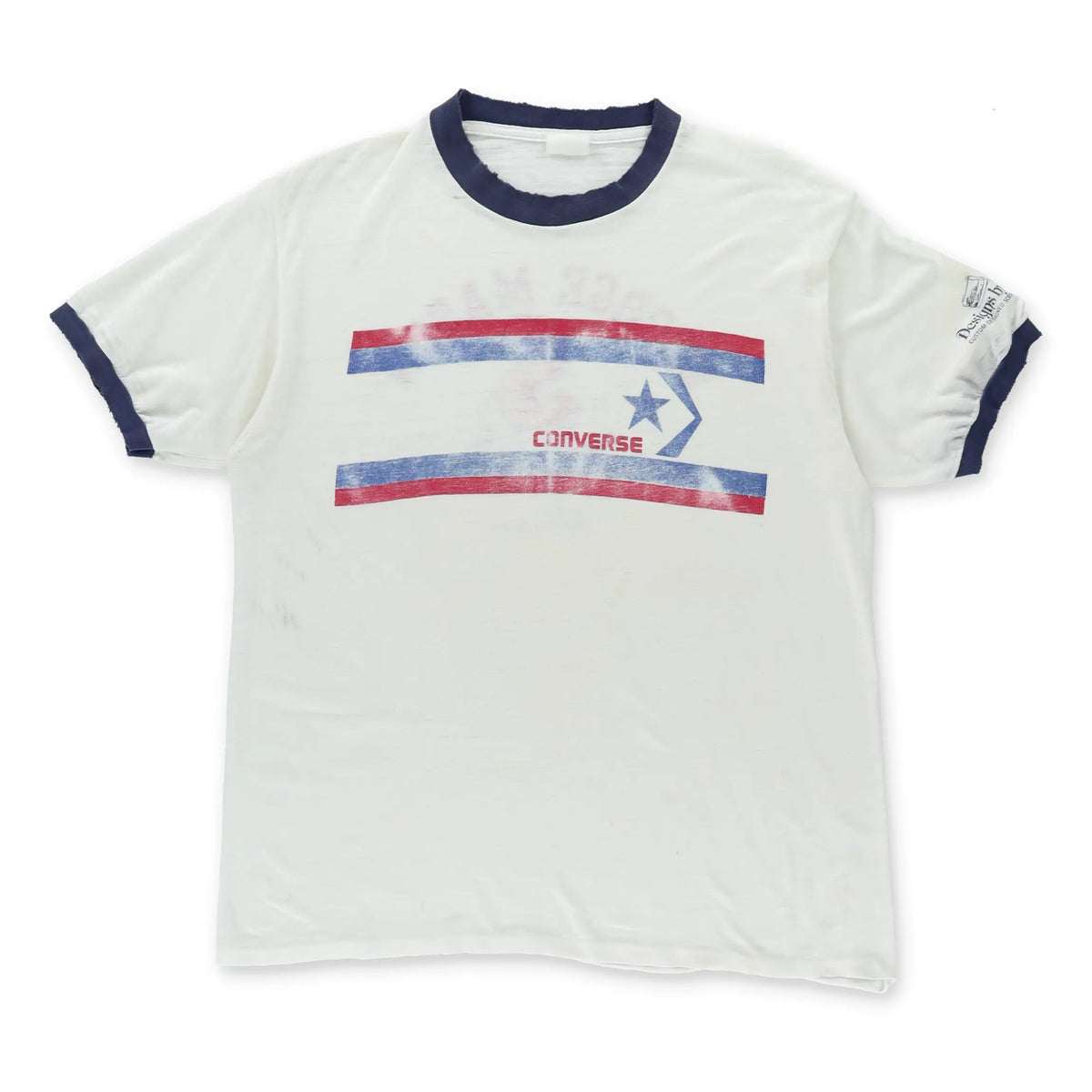 Vintage CONVERSE 80'S #5  'Fairfox Running Centre' Paper Thin Single Stitch Ringer T-Shirt (M)