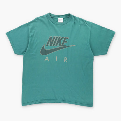 Vintage NIKE AIR 90's Spell Out Swoosh Logo USA Made Forest Green T-Shirt (L)