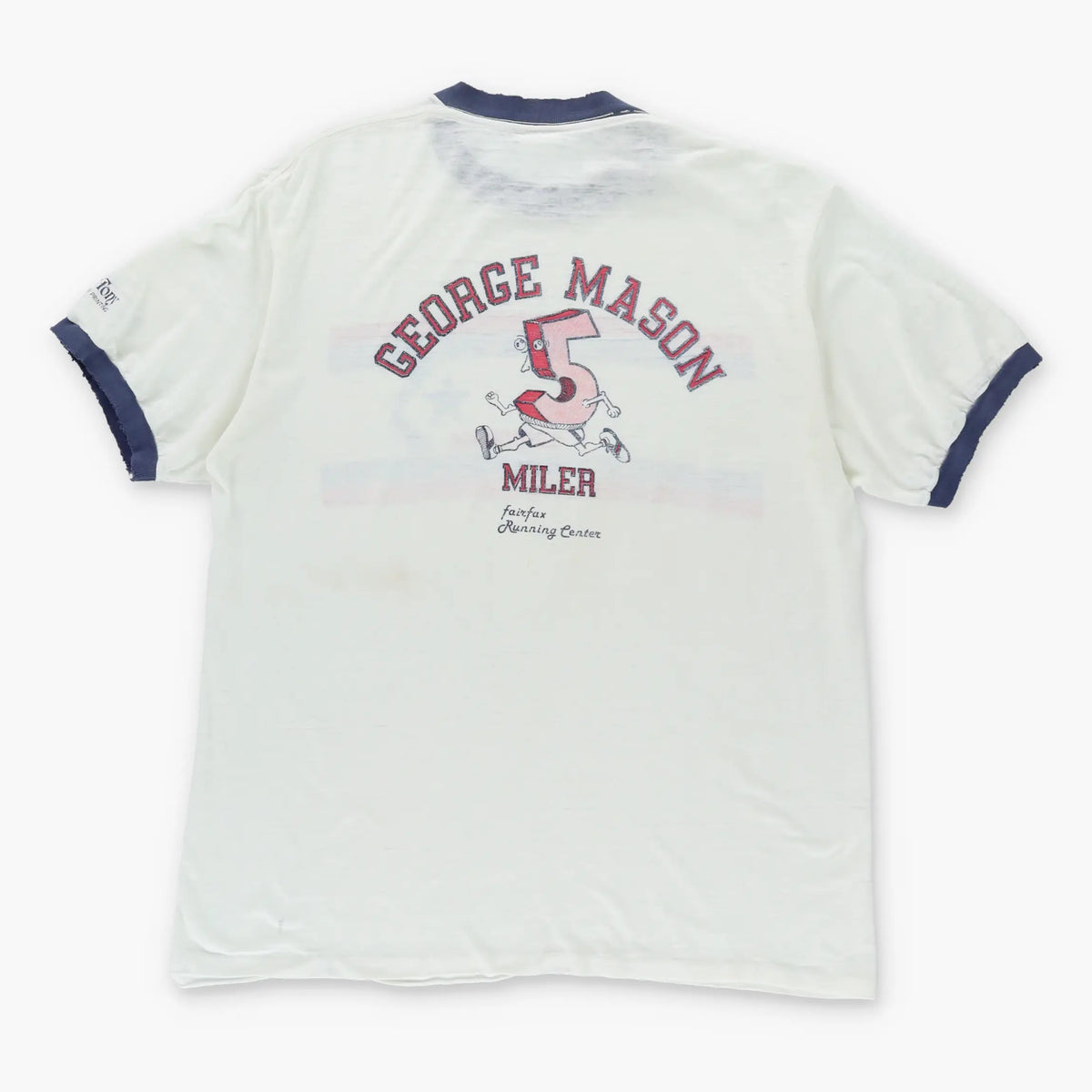 Vintage CONVERSE 80'S #5  'Fairfox Running Centre' Paper Thin Single Stitch Ringer T-Shirt (M)