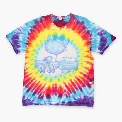 Vintage WOODSTOCK Fair Psychedelic Rainbow Tie Dye Single Stitch T-Shirt (XL)