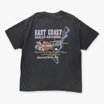 Vintage HARLEY DAVIDSON Pin Up 'Sales and Service' East Coast Motorcycle T-Shirt (XL)