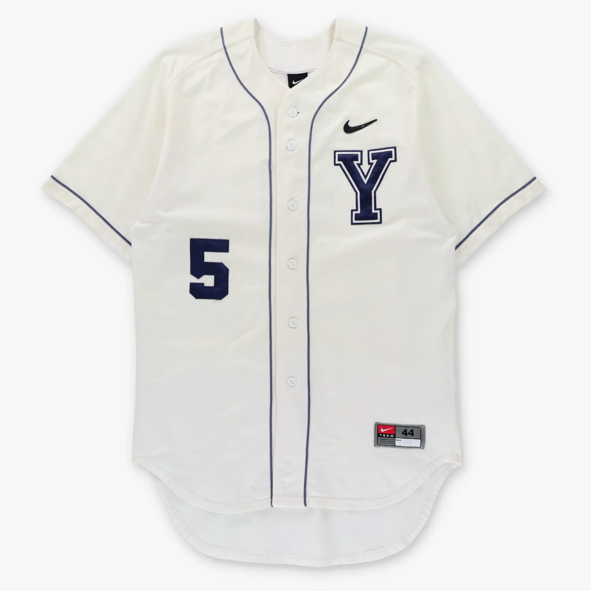 Vintage NIKE Yale #5 USA Made Collegiate Baseball Jersey (M-L TALL)