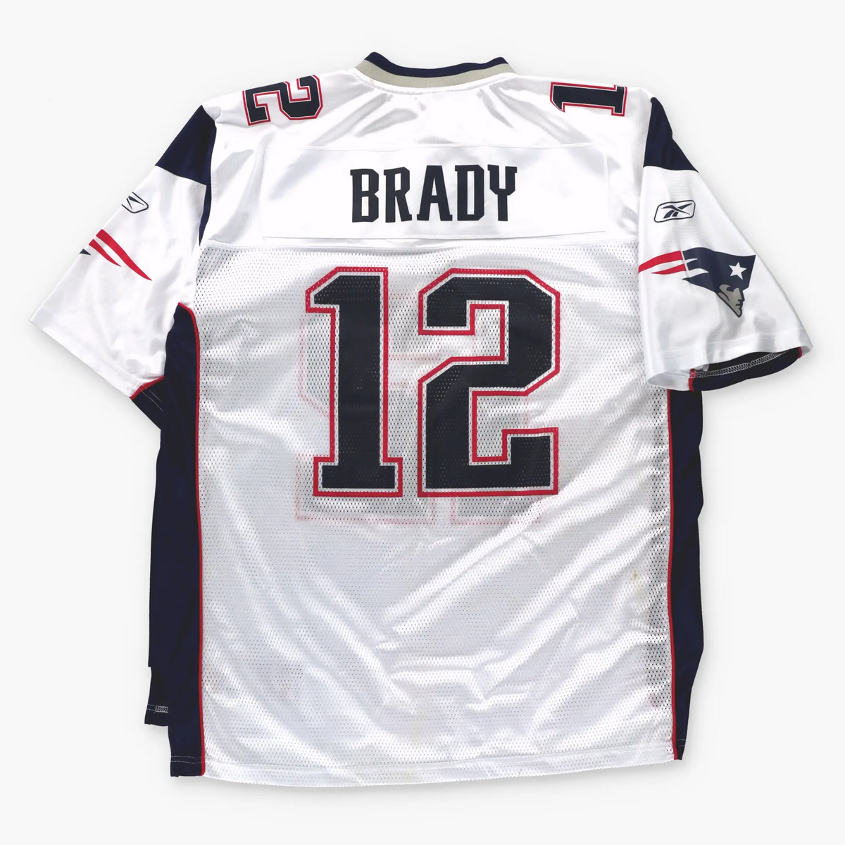 Vintage REEBOK New England Patriots NFL Tom Brady #12 American Football White Jersey With Original Tag (XXL)