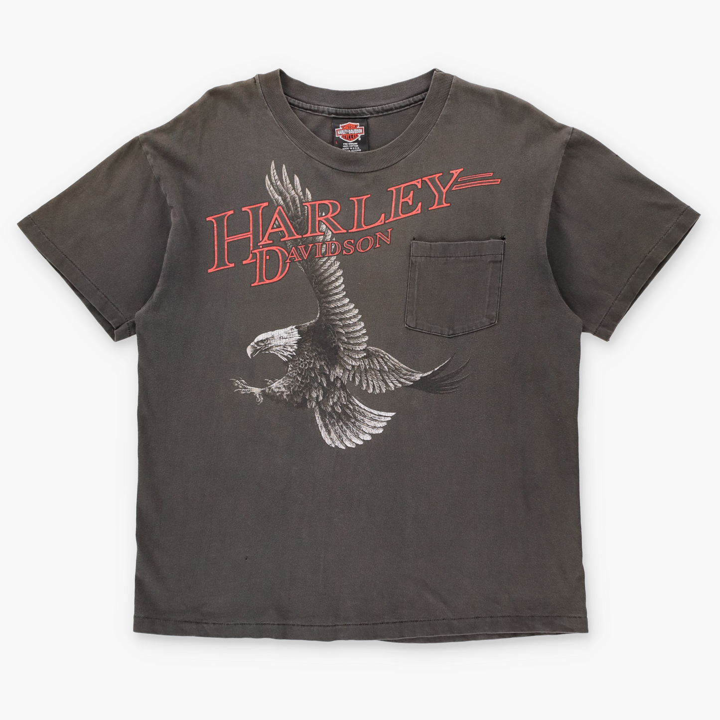 HARLEY DAVIDSON Double Sided Riverboat Casino Single Stitch Front Pocket Tee USA Made (M-L)