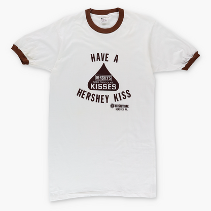 Vintage HERSHEY'S 70s Single Stitch Brown & White Ringer T-Shirt (M Tall) Vintage Sole Melbourne