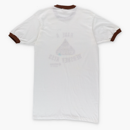 Vintage HERSHEY'S 70s Single Stitch Brown & White Ringer T-Shirt (M Tall) Vintage Sole Melbourne