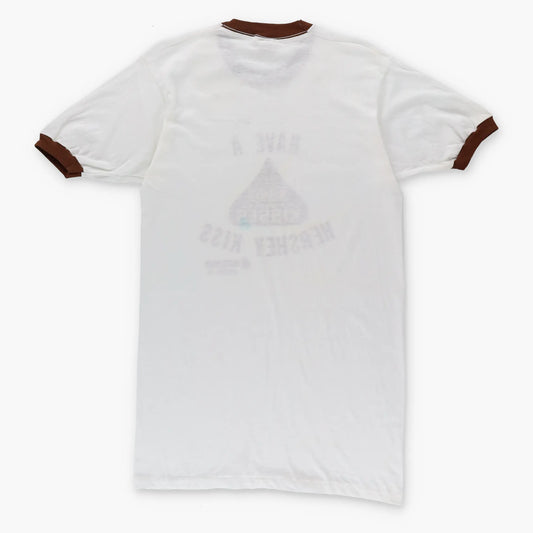 Vintage HERSHEY'S 70s Single Stitch Brown & White Ringer T-Shirt (M Tall)