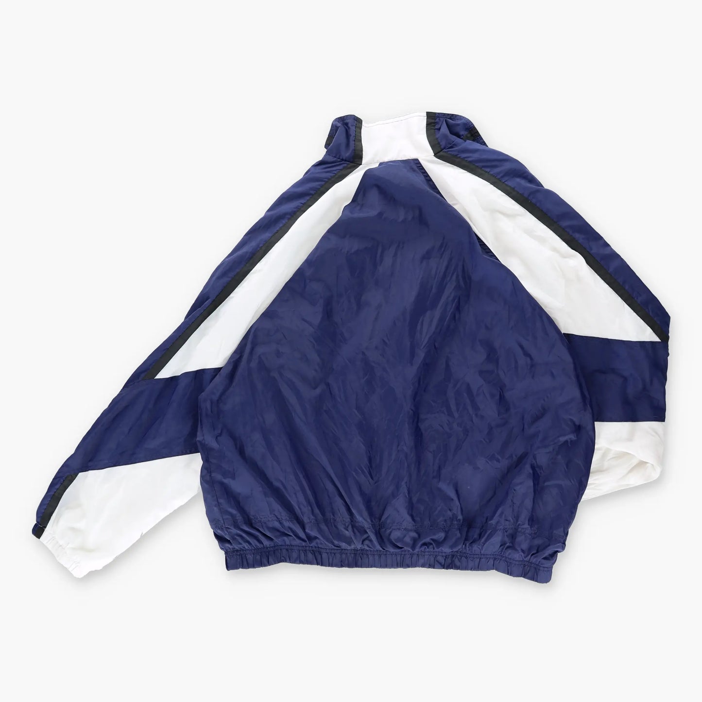 NIKE 90's Style Colour Block Navy & White Vintage Windbreaker Jacket (XL)