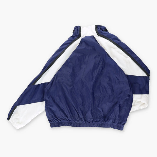 NIKE 90's Style Colour Block Navy & White Vintage Windbreaker Jacket (XL)