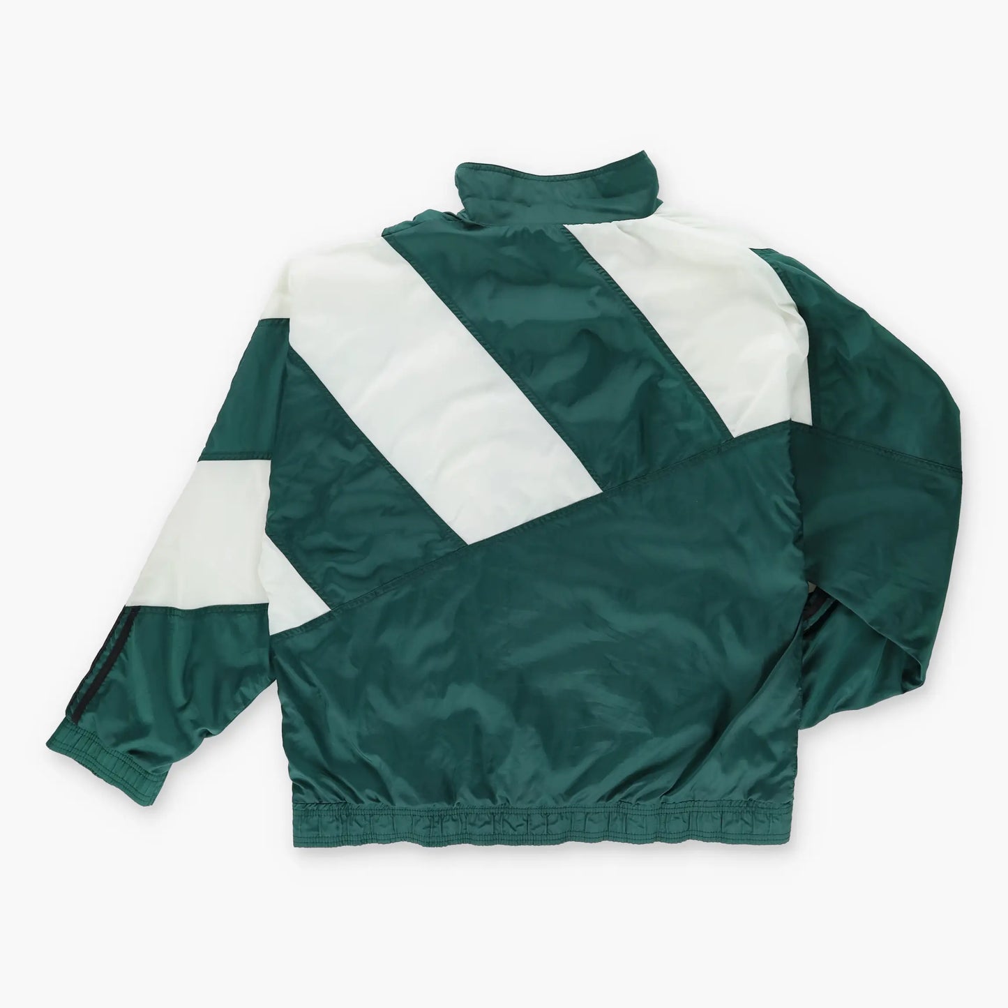 ADIDAS 80's Embroidered Logo Green & White Block Colour Windbreaker Jacket (XL)