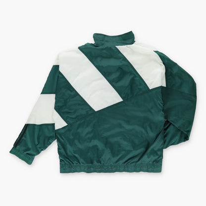 ADIDAS 80's Embroidered Logo Green & White Block Colour Windbreaker Jacket (XL)