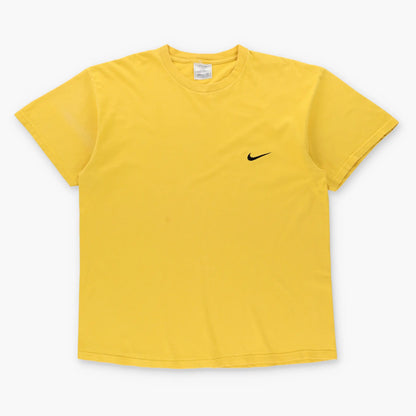 Vintage NIKE Mustard Yellow & Black Embroidered Swoosh USA Made T-Shirt (L-XL)