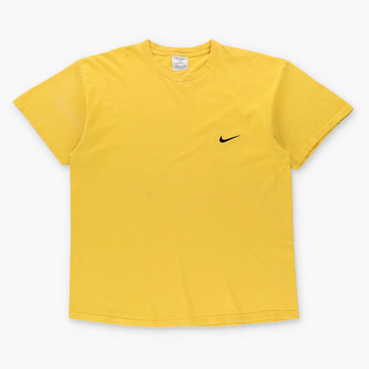 Vintage NIKE Mustard Yellow & Black Embroidered Swoosh USA Made T-Shirt (L-XL)