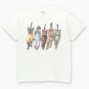 Cats 'Heads & Tails' Front Back T-Shirt USA Made (M-L)