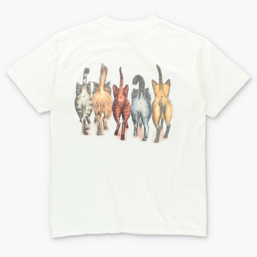 Cats 'Heads & Tails' Front Back T-Shirt USA Made (M-L)