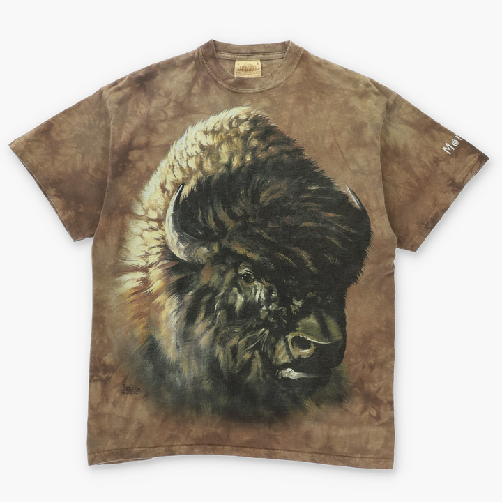 THE MOUNTAIN Buffalo Bison Brown Tie Dye T-Shirt (L)