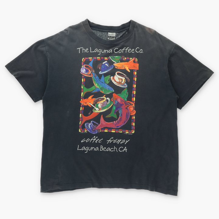 The Laguna Coffee & Sharks 90s Single Stitch T-Shirt USA Made (XL)
