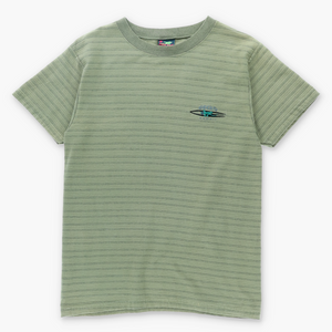 Surfing Lizard Hawaii Embroidered GECKO Striped T-Shirt USA Made (M)