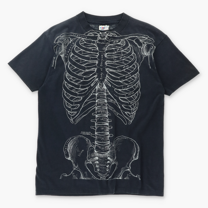 Vintage Leslie Arwin 1978 Anatomy Skeleton T-Shirt USA Made (S)