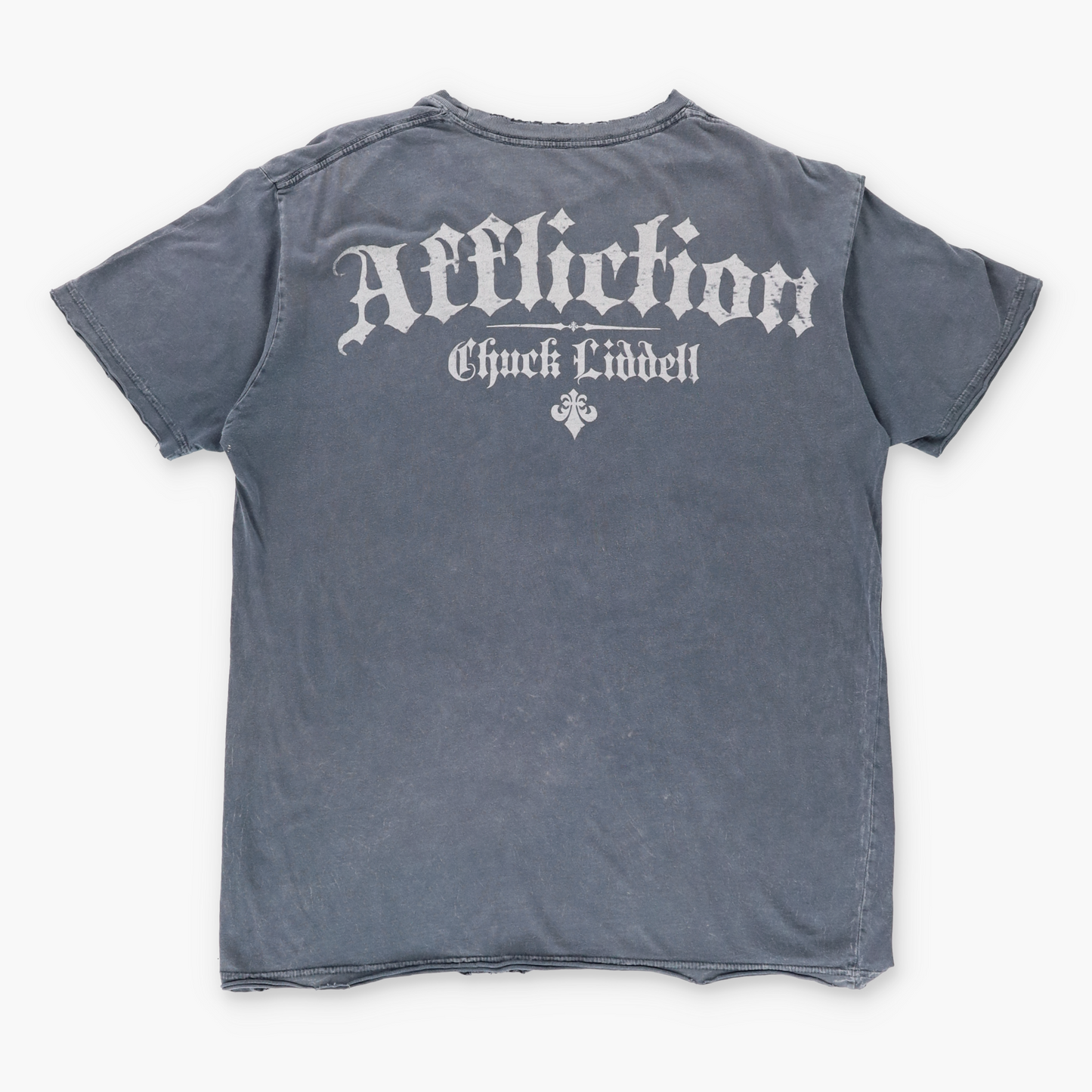 Vintage AFFLICTION Y2K Skull Wing USA Made Distressed Grey T-Shirt (XL) Vintage Sole Melbourne