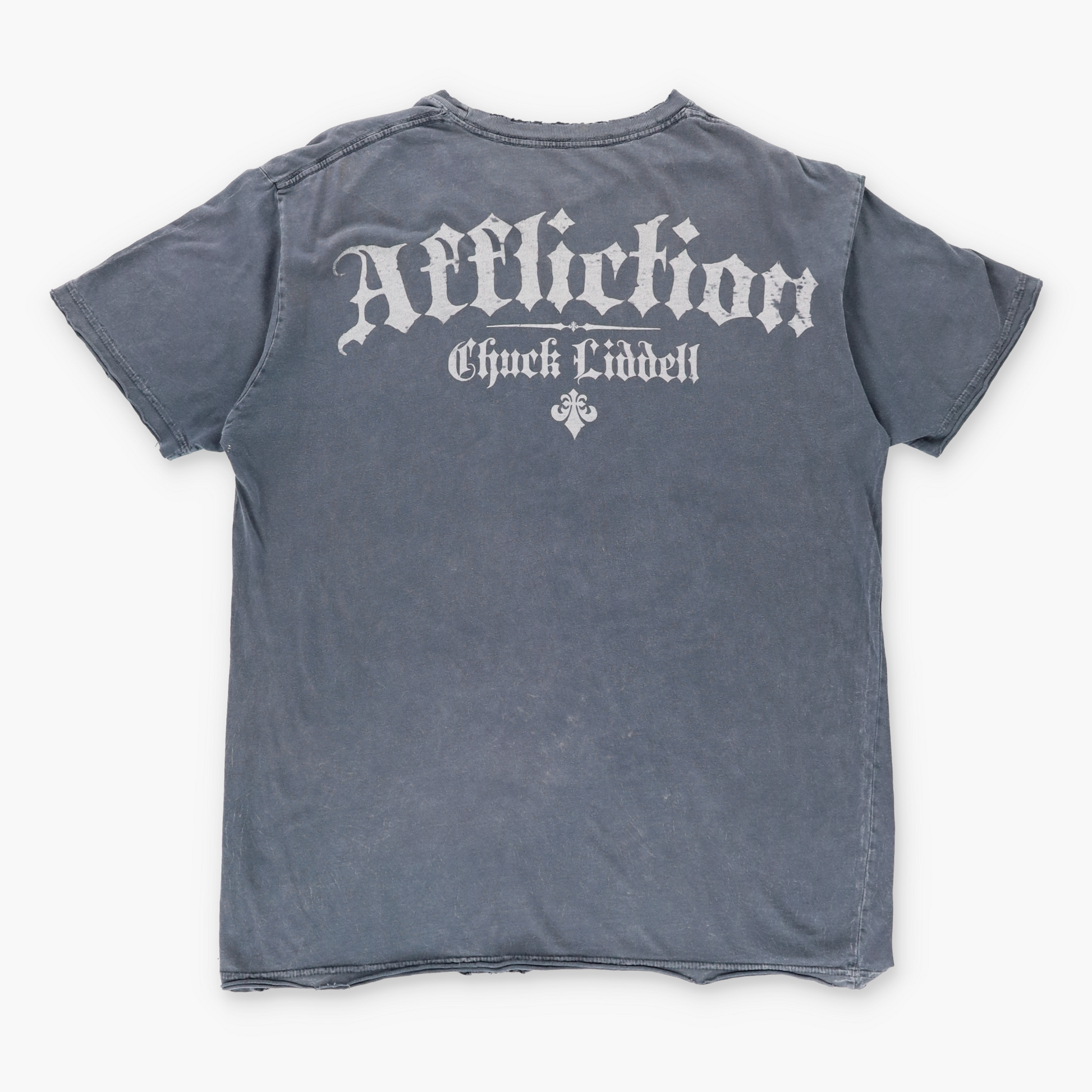 Vintage AFFLICTION Y2K Skull Wing USA Made Distressed Grey T-Shirt (XL) Vintage Sole Melbourne