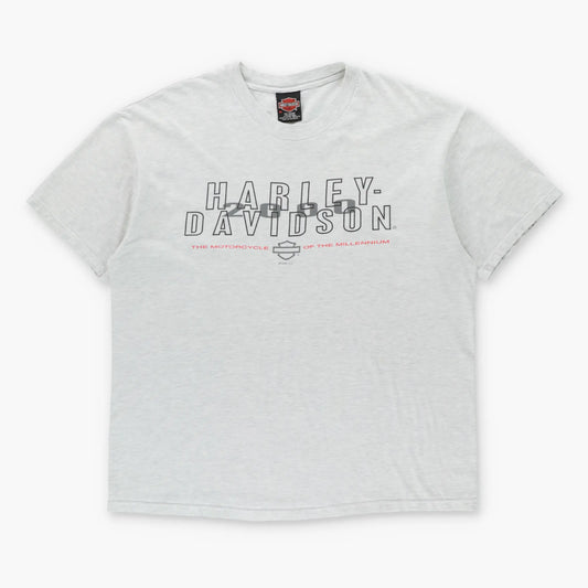 Vintage HARLEY DAVIDSON Austin Texas Double Sided Light Grey T-Shirt USA Made (XL)