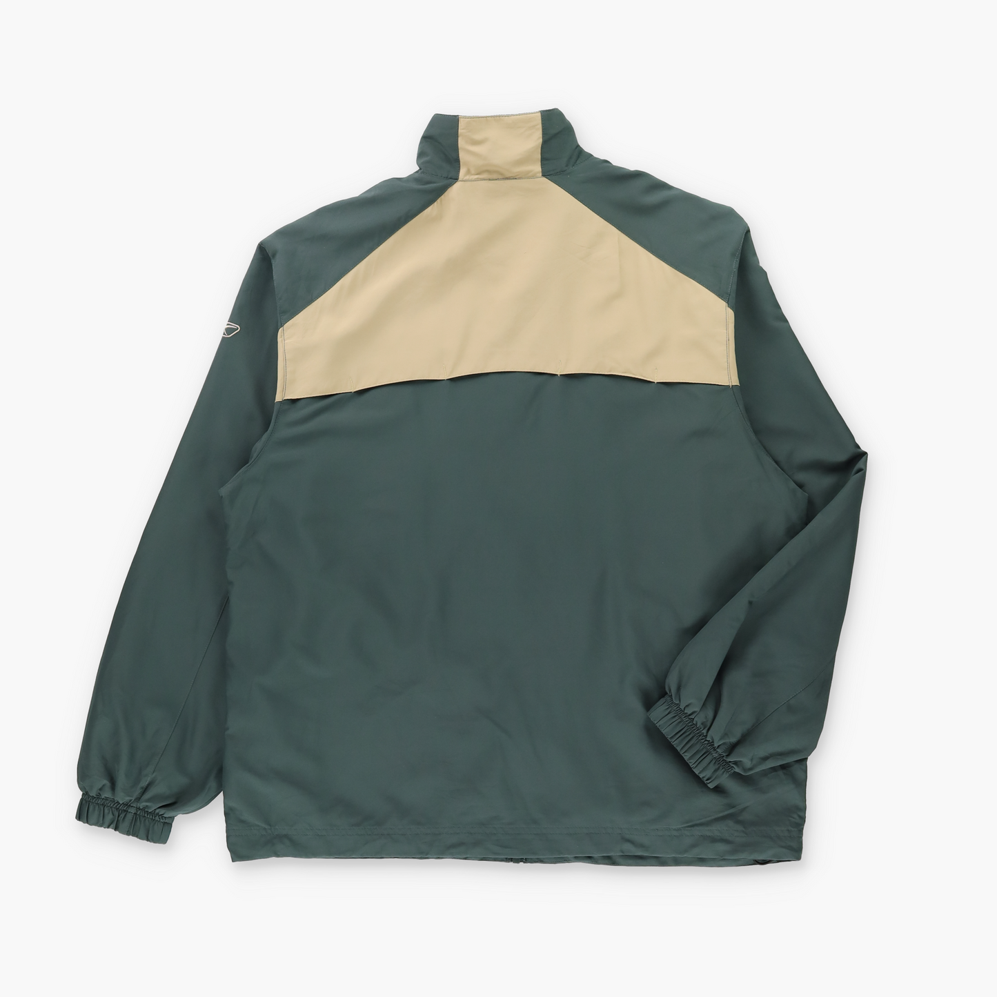 REEBOK RBK Green & Beige Embroidered Logo Full Zip Windbreaker Jacket (XL)