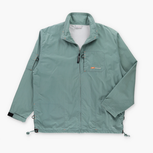 REEBOK Sage Green Mesh Lined Full Zip Windbreaker Jacket (XL TALL)