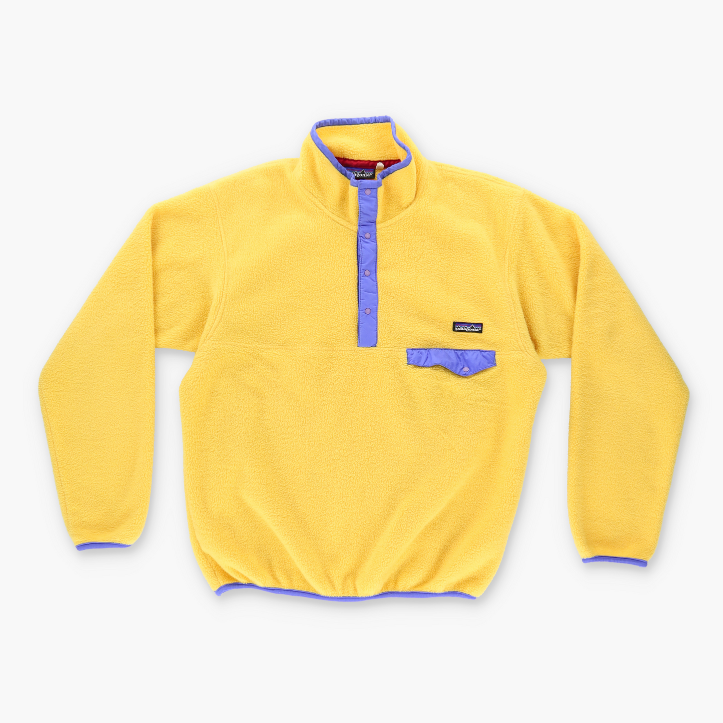 PATAGONIA 90s Yellow & Purple 1/4 Snap Fleece Sweatshirt (L)