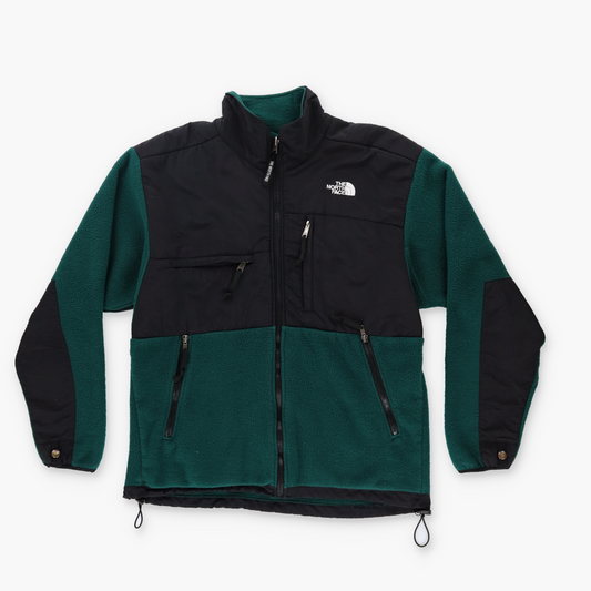 THE NORTH FACE Black & Green Retro Denali Panel Fleece Zip-Up Jacket (L)