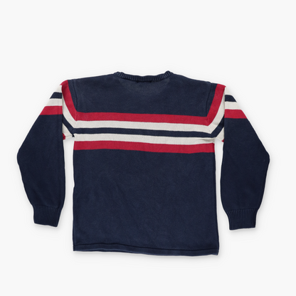 RALPH LAUREN POLO Vintage 'Japan Made' Tri-Colour Striped Knit Sweater (S)