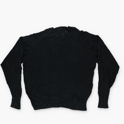 RALPH LAUREN POLO Black 100% Cotton Knit Sweater (L)