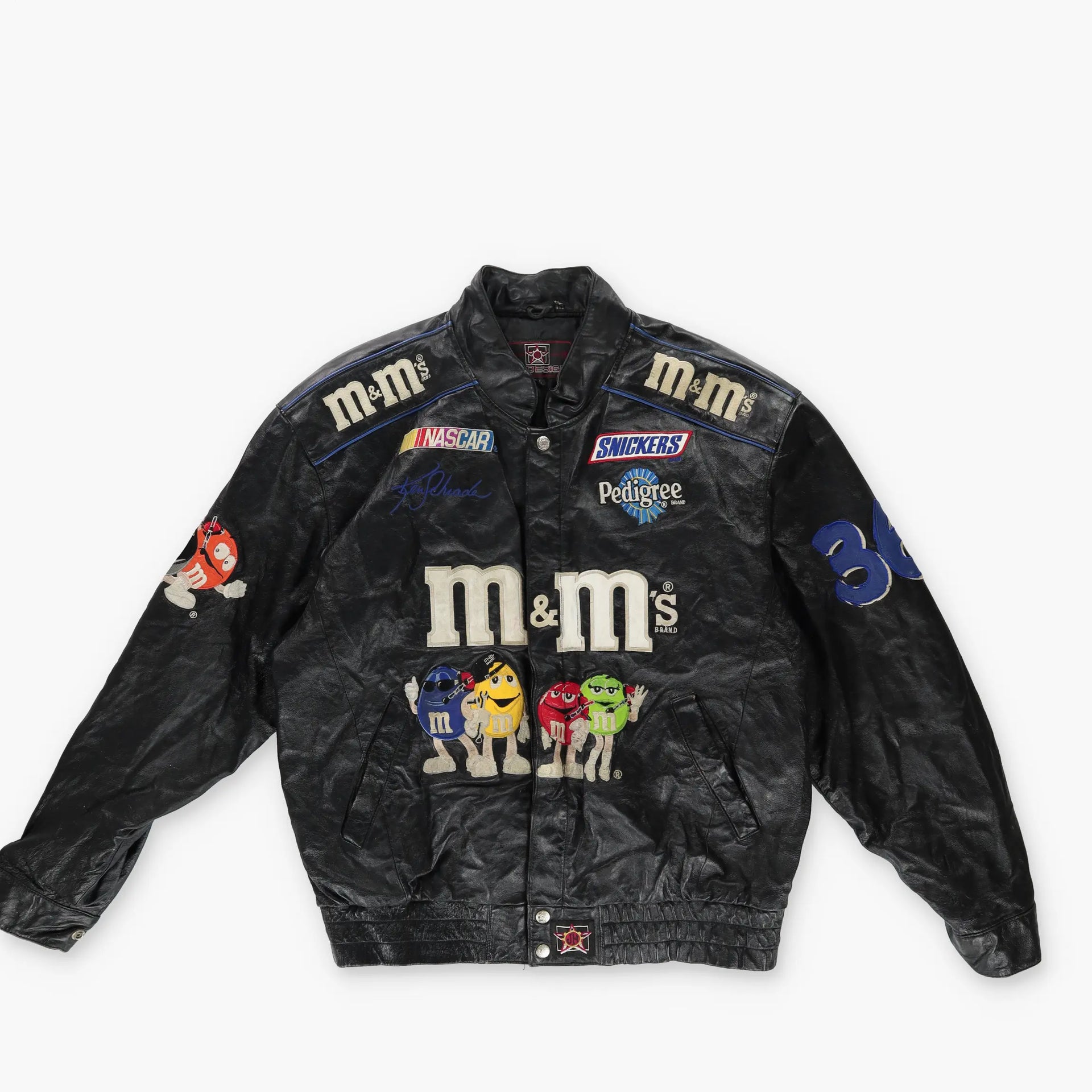 【WILSONS LEATHER】90s NASCAR レーシングジャケット M NASCAR 'Jeff Hamilton Design' Ken Schrader M&M's Racing Leather