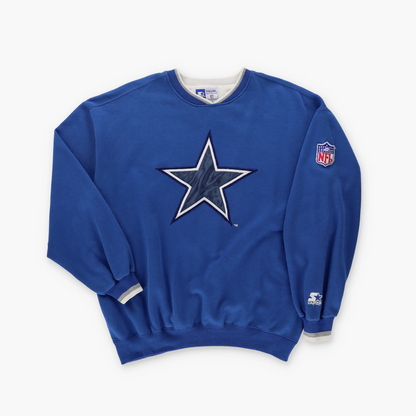 STARTER Dallas Cowboys Korean Made Embroidered Star Patch Sweatshirt (XL-XXL)