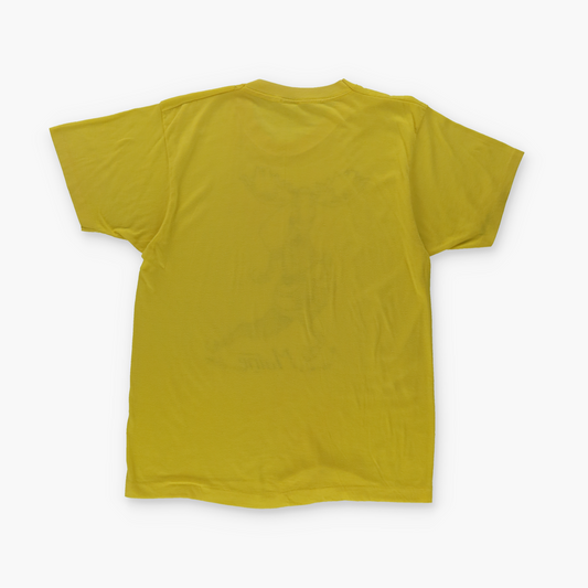 80s Maine 'USA Made' Moose Walkman Graphic Yellow Single Stitch T-Shirt (S)