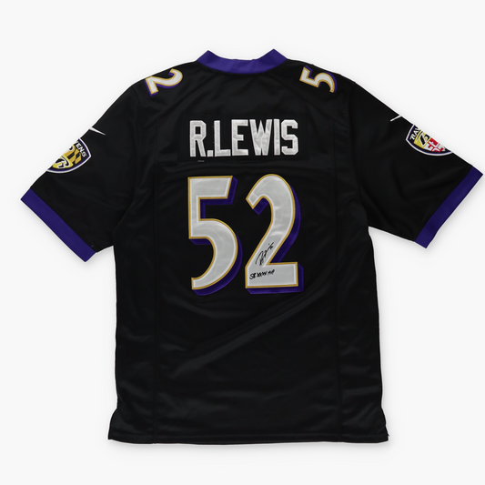 NIKE NFL Baltimore Ravens #52 Ray Lewis Signed Autographed Football Jersey (M-L)