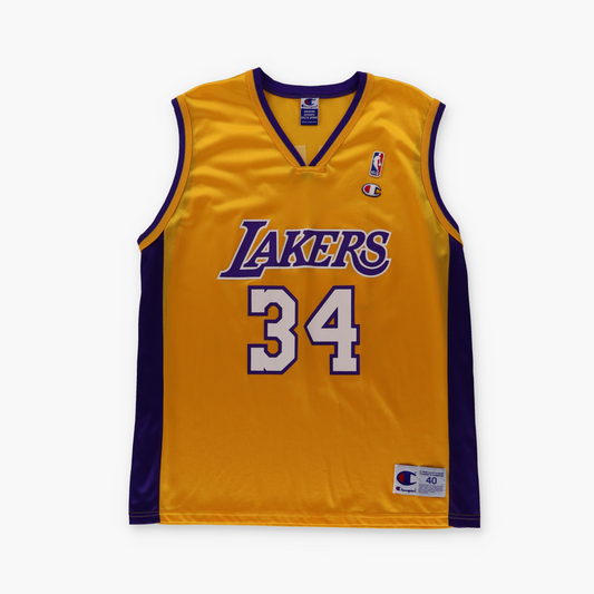CHAMPION NBA Los Angeles Lakers #34 Vintage 90s Shaq O'Neal Vintage Basketball Jersey (M)