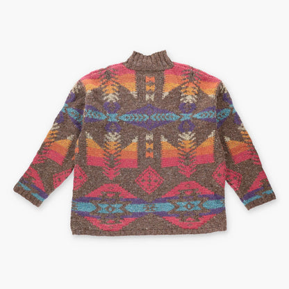 Vintage LAUREN By RALPH LAUREN Aztec Hand Knit Wool Brown Multicolour Sweater (L) Vintage Sole Melbourne