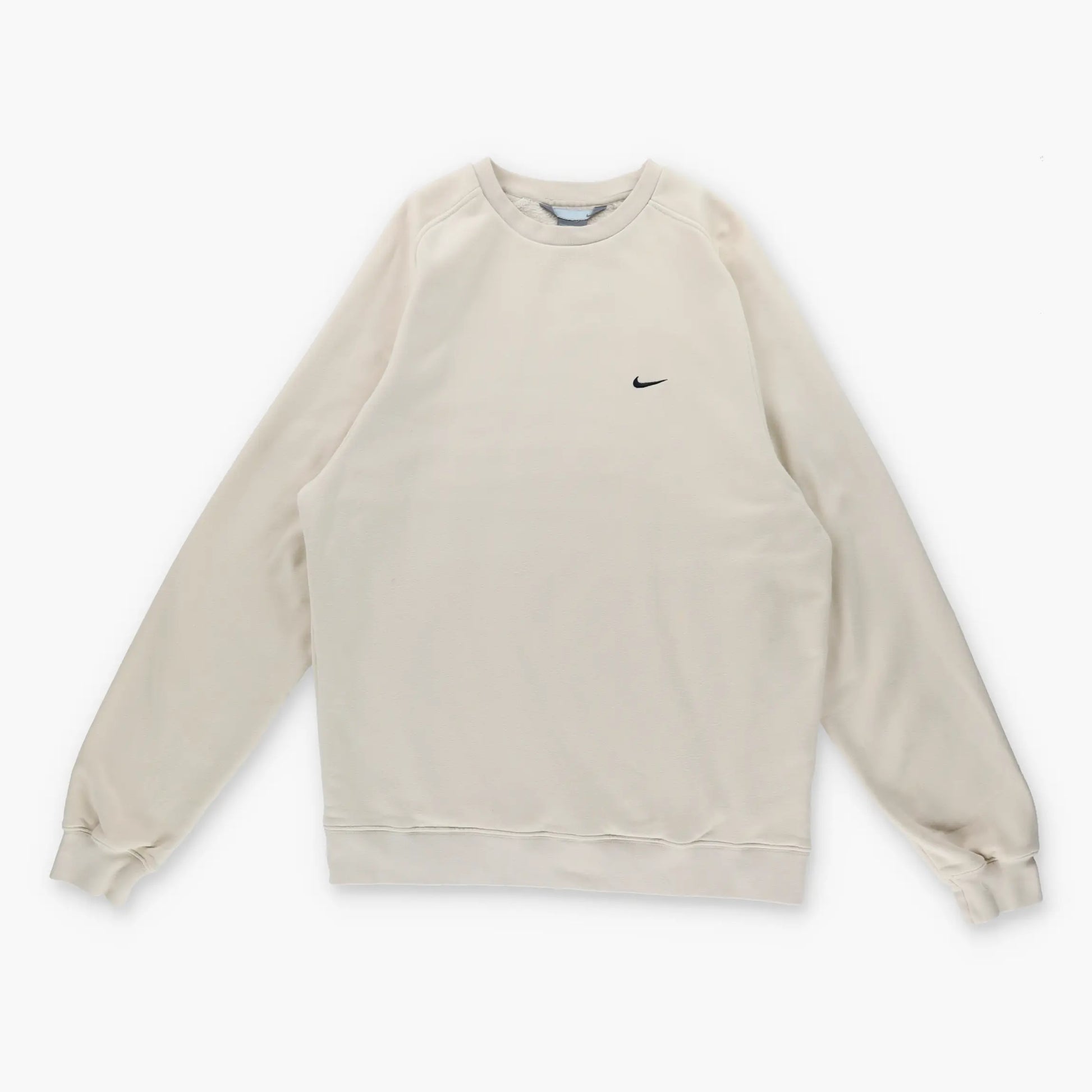 Vintage NIKE Embroidered Swoosh Black & Cream Sweatshirt (L-XL) Vintage Sole Melbourne