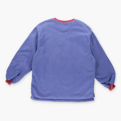 Vintage 90's NIKE Ringer Embroidered Centre Swoosh Navy & Maroon Sweatshirt (M-L)