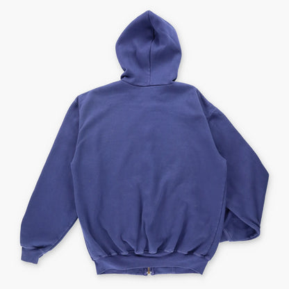 Vintage CARHARTT Y2K K122 'Loose Fit' Mid Weight 50/50 Navy & White Zip Up Sweatshirt (M-L)